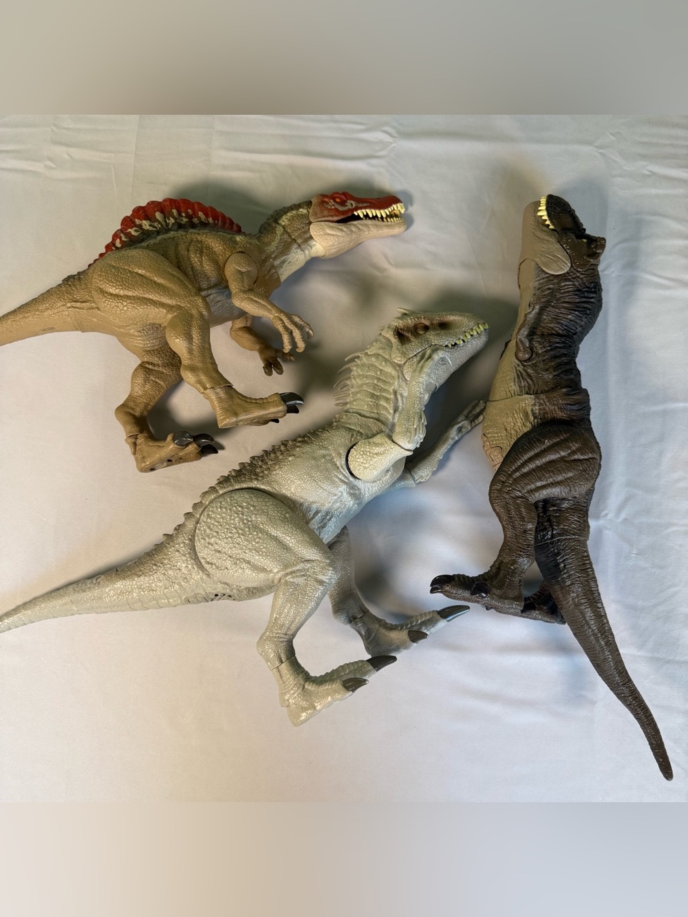 Mattel Jurassic World Dinosaur Figure Lot 3 Indominus Rex Spinosaurus T-Rex